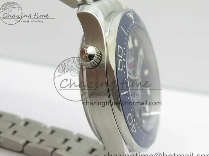 0301 ZeroBulk 2018 Seamaster Diver 300M OMF Best Edition Blue Ceramic Blue Dial on SS Bracelet A8800 (Black Balance Wheel) 7957